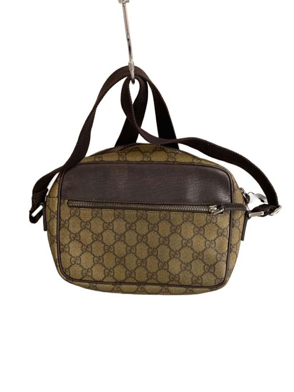 Gucci GG Supreme shoulder bag signature monogram brown leather